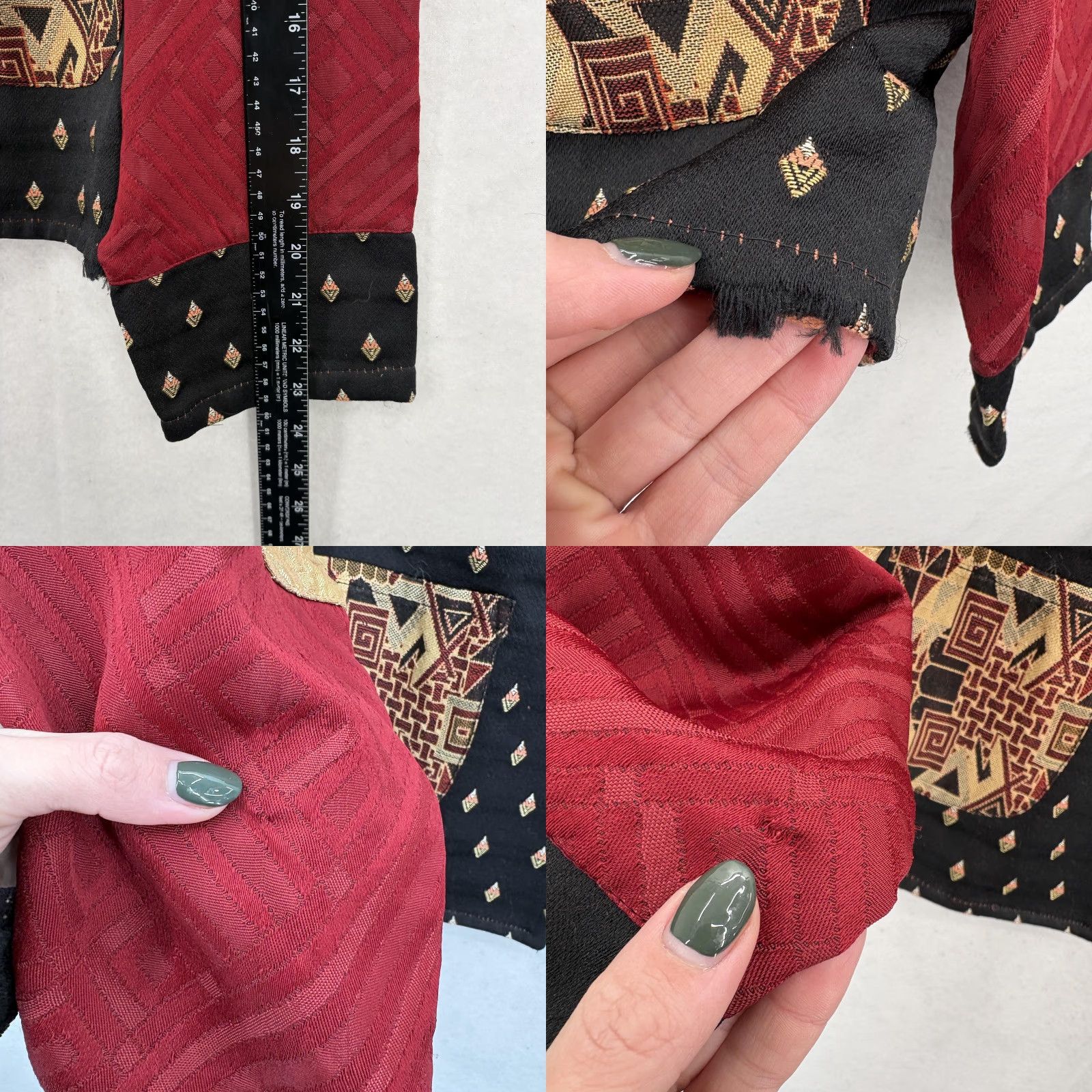 Vintage VINTAGE Sandy Starkman Jacket Womens XL Black Red Gold Patchwork Art Wear 90s Size XL / US 12-14 / IT 48-50 - 8 Thumbnail