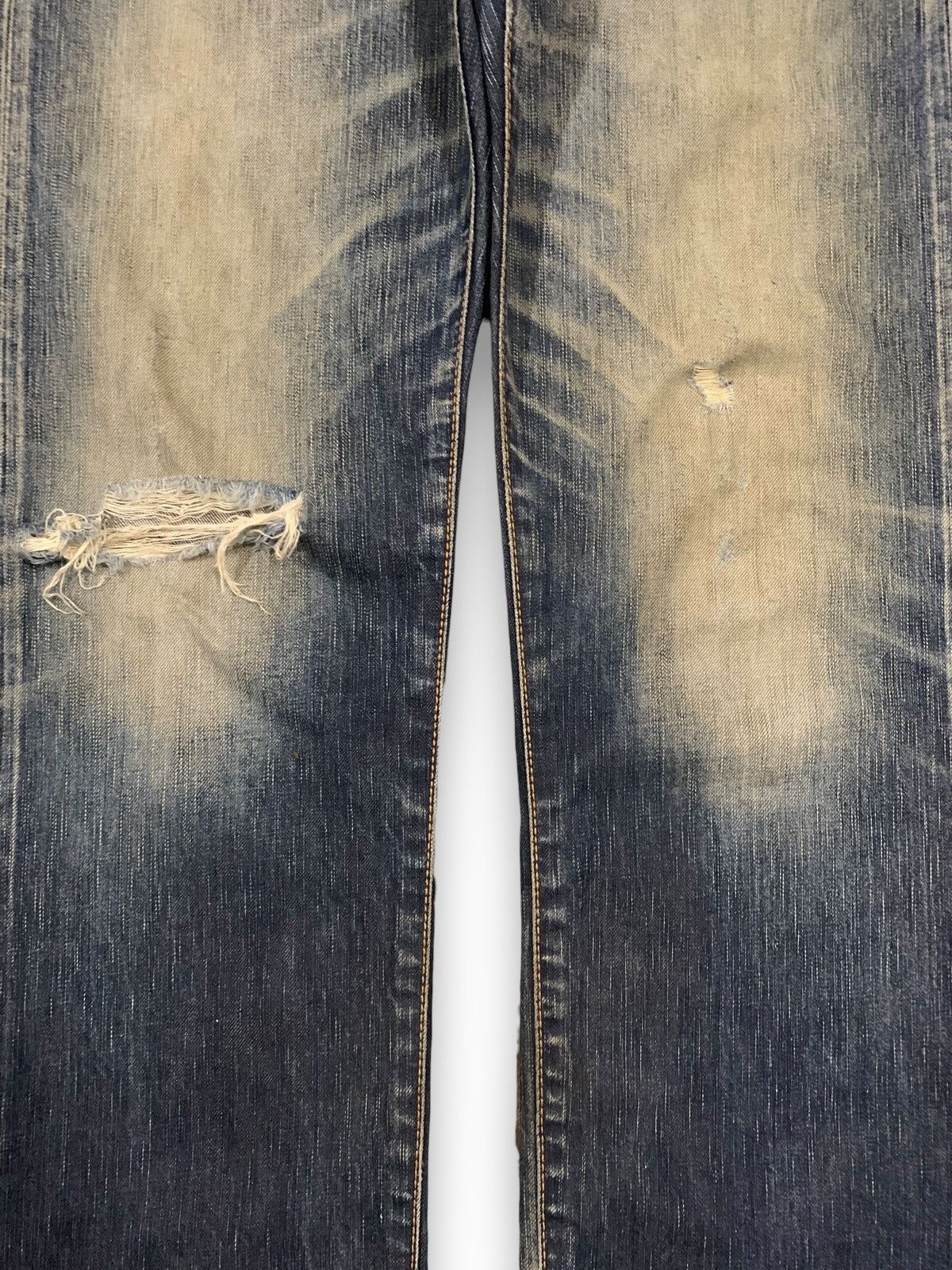 Edwin Vintage Edwin 503 Whiskers Mud Wash Loose Distressed Jeans Size US 33 - 6 Thumbnail