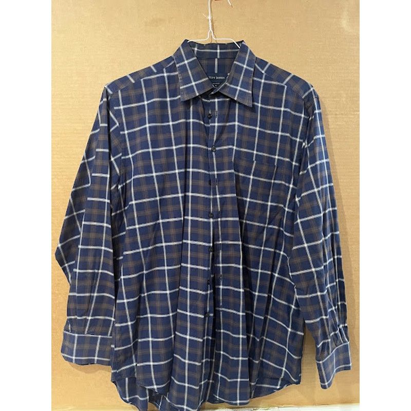 Scott Barber VTG Scott Barber Shirt Blue Brown Plaid Button Down XL Size US XL / EU 56 / 4 - 1 Thumbnail