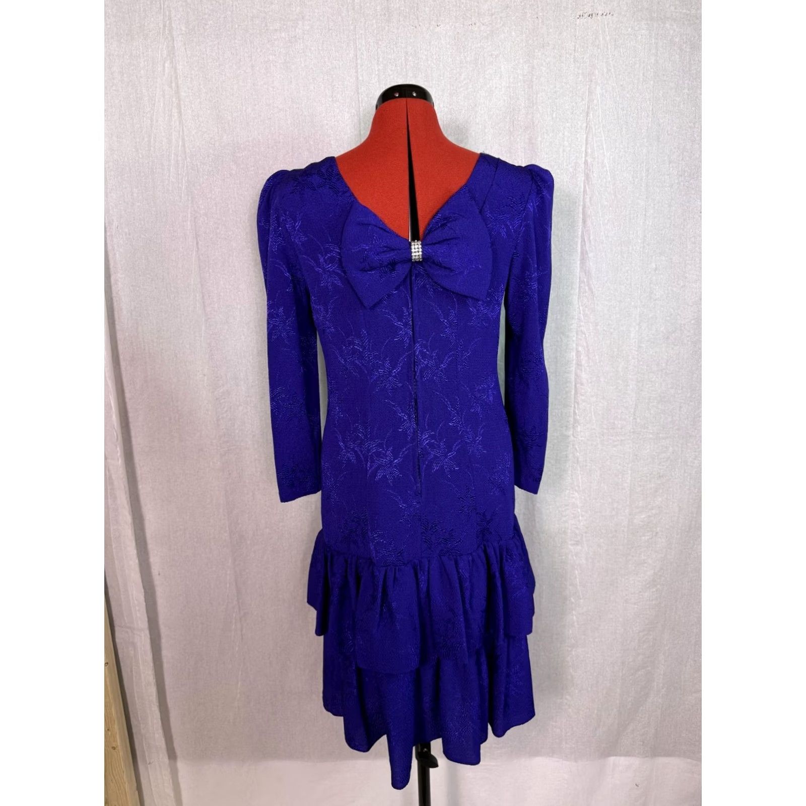 Vintage VINTAGE Patra Purple Floral Midi Dress Size 6 Womens Formal Size M / US 6-8 / IT 42-44 - 5 Thumbnail