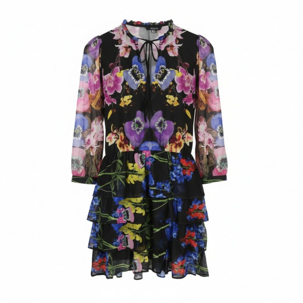 Desigual LEYON S Floral Print Layered Mini Dress 89021 Size S / US 4 / IT 40 - 1 Thumbnail