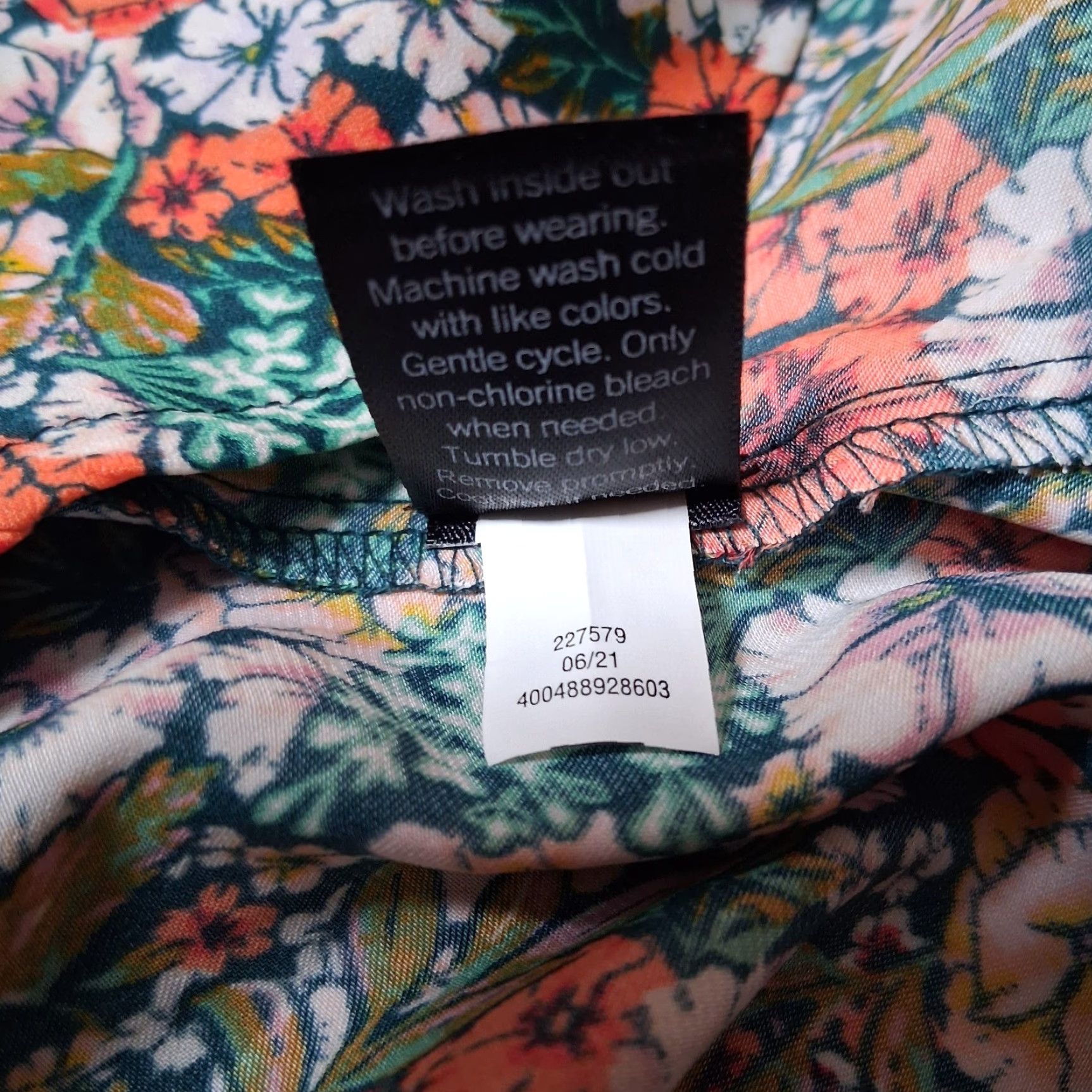 Vintage LC Lauren Conrad Blouse Small Green Peach Floral Button Front Ruffle Boho Country Casual Womens Regular Short? Size S / US 4 / IT 40 - 5 Thumbnail
