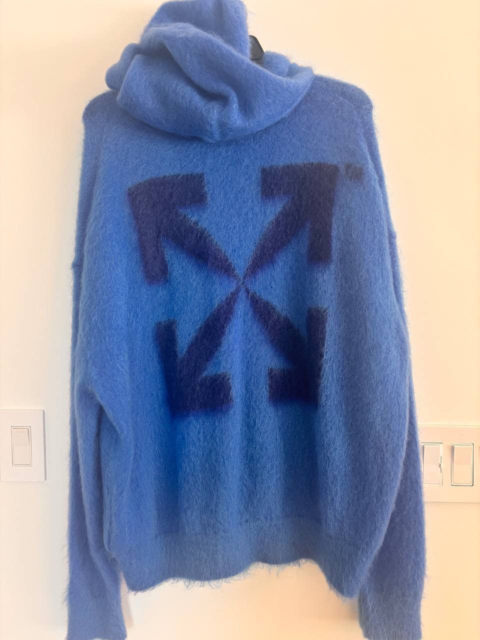 Off-White OFF-WHITE Arrow Mohair Skate Knit Hoodie blue Size US L / EU 52-54 / 3 - 2 Thumbnail