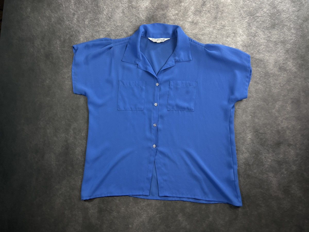 Vintage 1980s Vintage Shortsleeve Shirt Buttonup Acetate Viscose 16 Size XL / US 12-14 / IT 48-50 - 11 Thumbnail