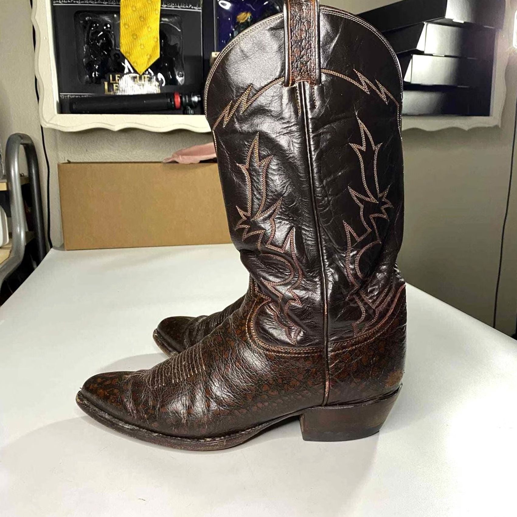 Tony Lama Tony Lama Western Cowboy Boots 6283 Brown Caribou 9EE Mens Size US 9 / EU 42 - 4 Thumbnail