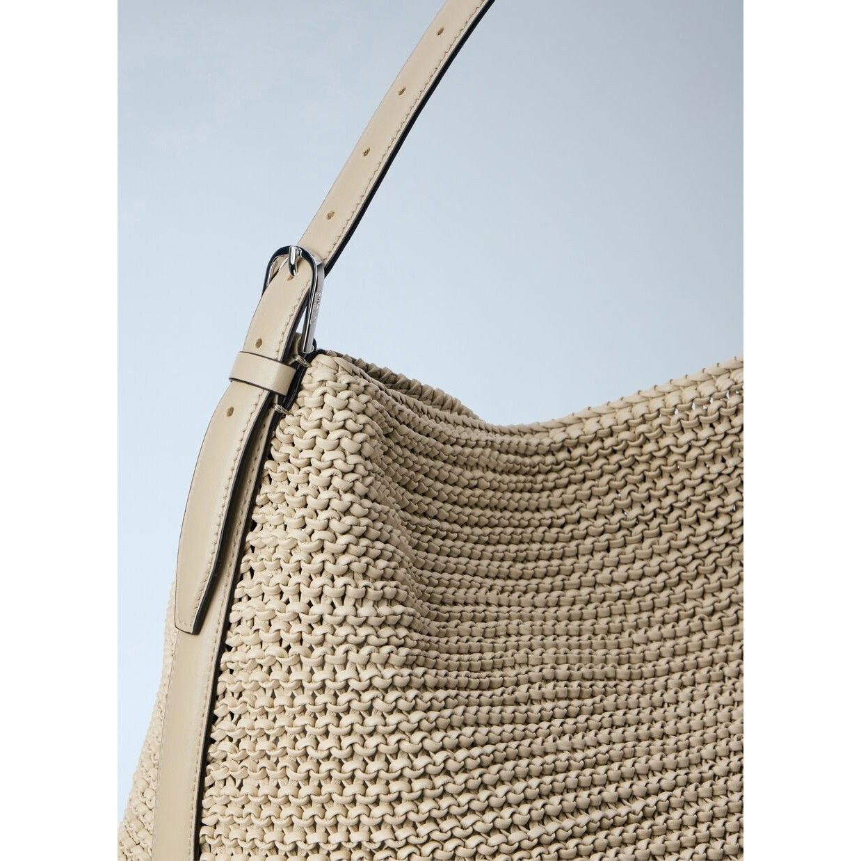 Toteme TOTEME Belted Beige Woven Leather Tote Bag New Size ONE SIZE - 3 Thumbnail