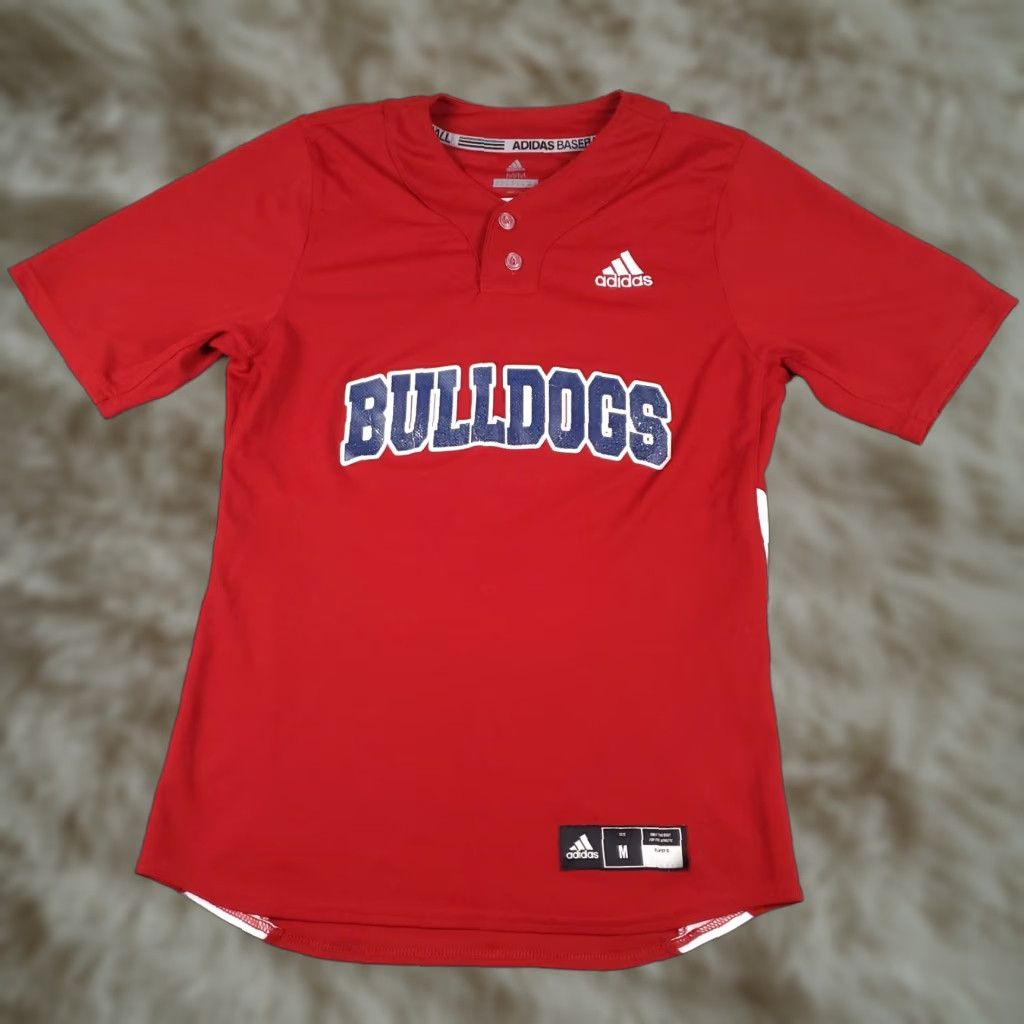 Adidas Adidas Shirt Mens M Red Baseball Button Pullover Short Sleeve Crew Neck Logo T-Shirt Athletic Urban Sports Mens Size US M / EU 48-50 / 2 - 1 Thumbnail