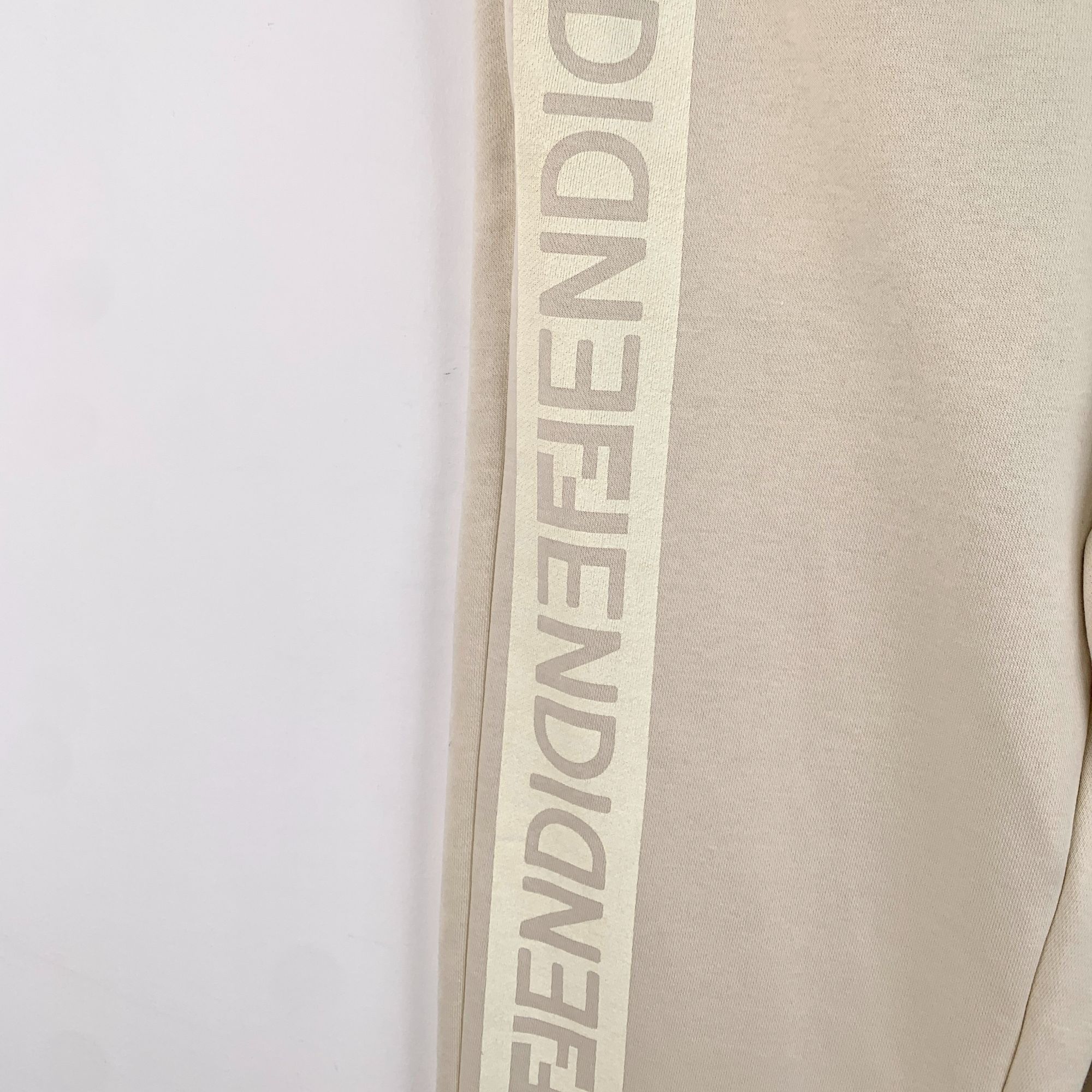 Fendi Fendi Beige Cotton Side Logo Jogger Pants 40M Elastic Waist Size 40" / US 18 - 6 Thumbnail