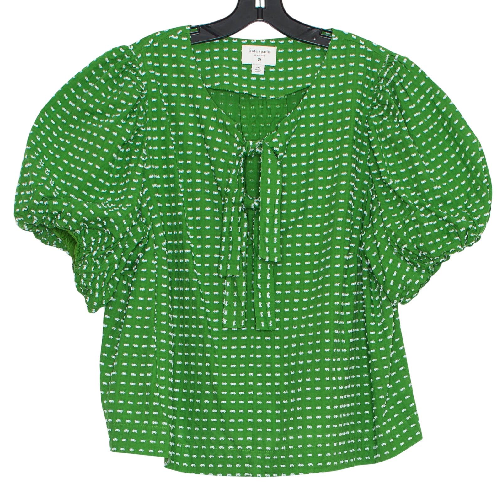 Kate Spade Kate Spade Top Puff Sleeve Swiss Dot Coquette Boho Green XXL Size XXL / US 16-18 / IT 52-54 - 1 Thumbnail