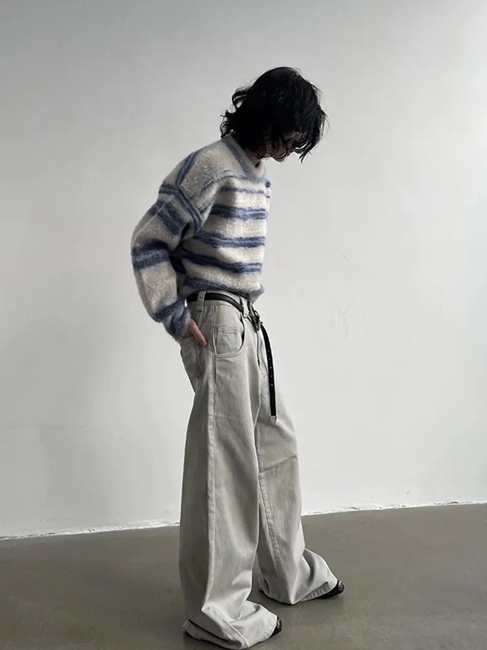 Japanese Brand Streetwear Retro Dragging Skater Baggy Jeans Unisex Size US 28 / EU 44 - 2 Thumbnail