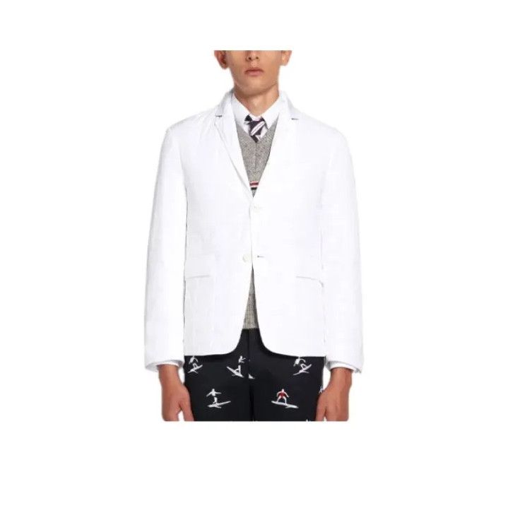 Thom Browne Thom Browne White Down Padded Blazer for Men Size US M / EU 48-50 / 2 - 1 Thumbnail
