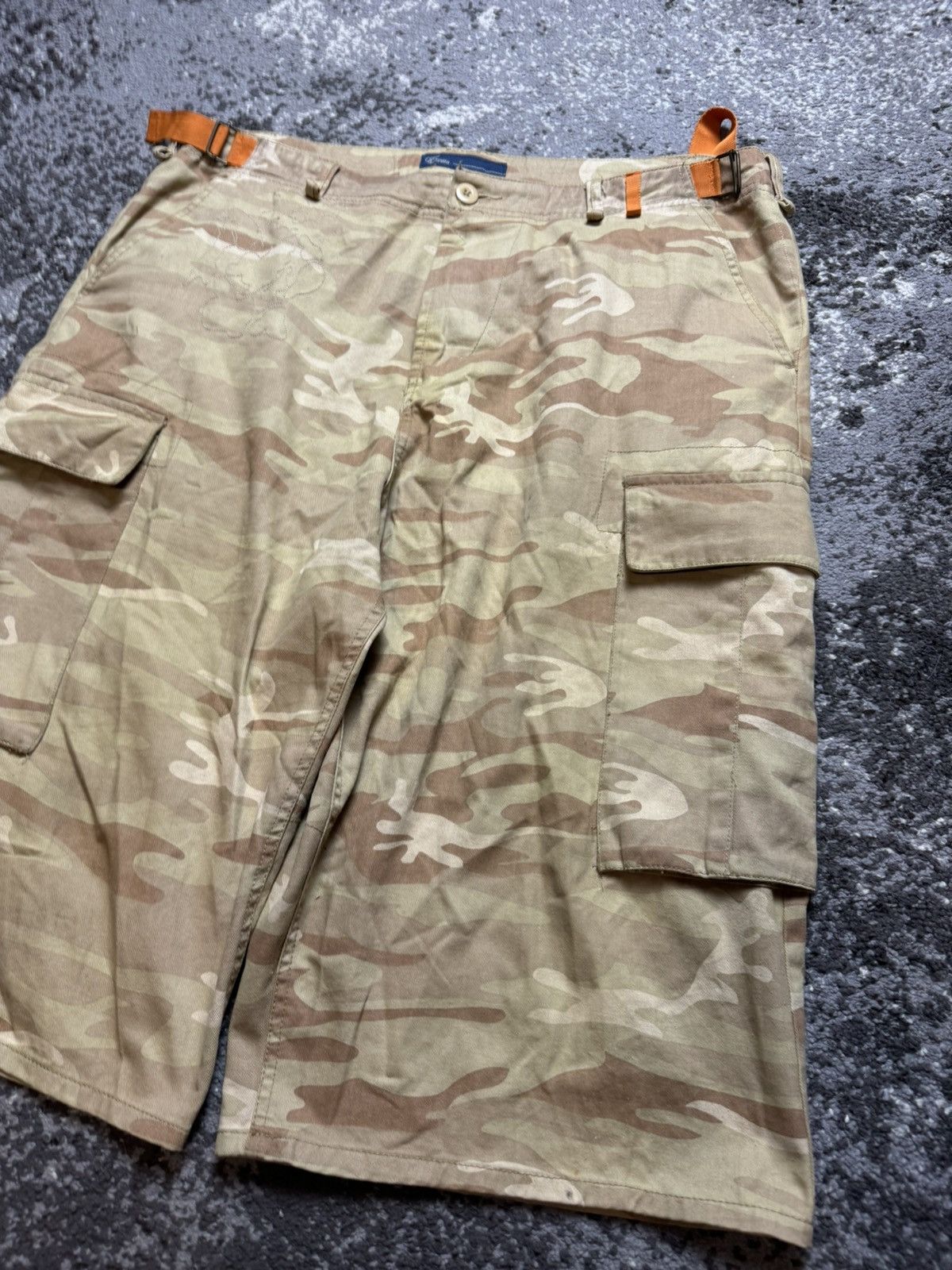Japanese Brand × Vintage Vintage Y2K Exsto CamoTan Carti Style Opium Baggy Shorts Size US 38 / EU 54 - 3 Thumbnail