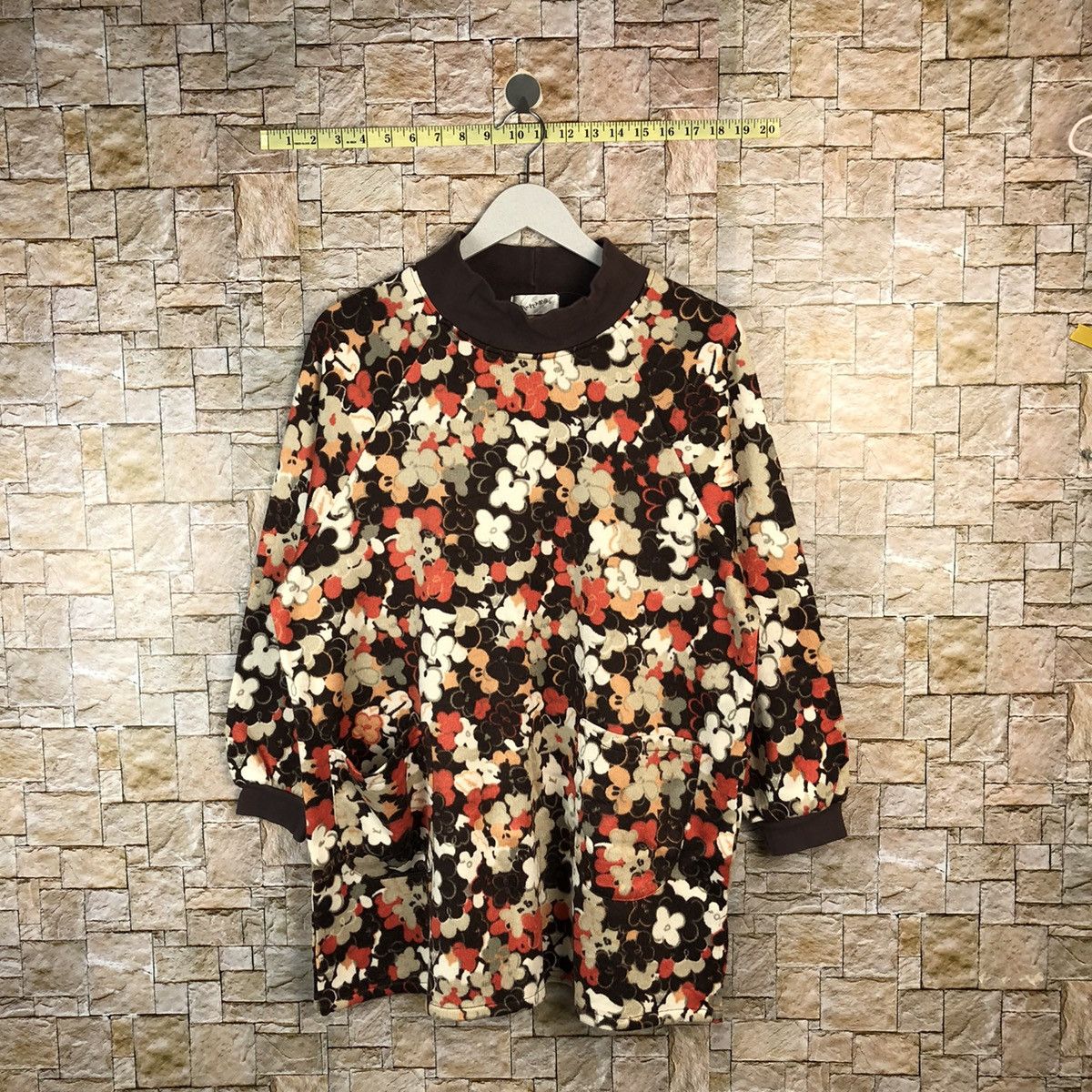 Homespun Knitwear × Japanese Brand × Vintage Japanese Brand vintage art flower Brown Knitwear #A1104 Size L / US 10 / IT 46 - 1 Thumbnail