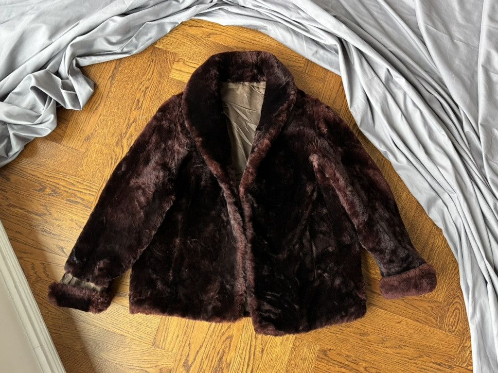Vintage 1950s Fur Coat Vintage Sheared Beaver Overcoat Cropped Mob Size US S / EU 44-46 / 1 - 8 Thumbnail