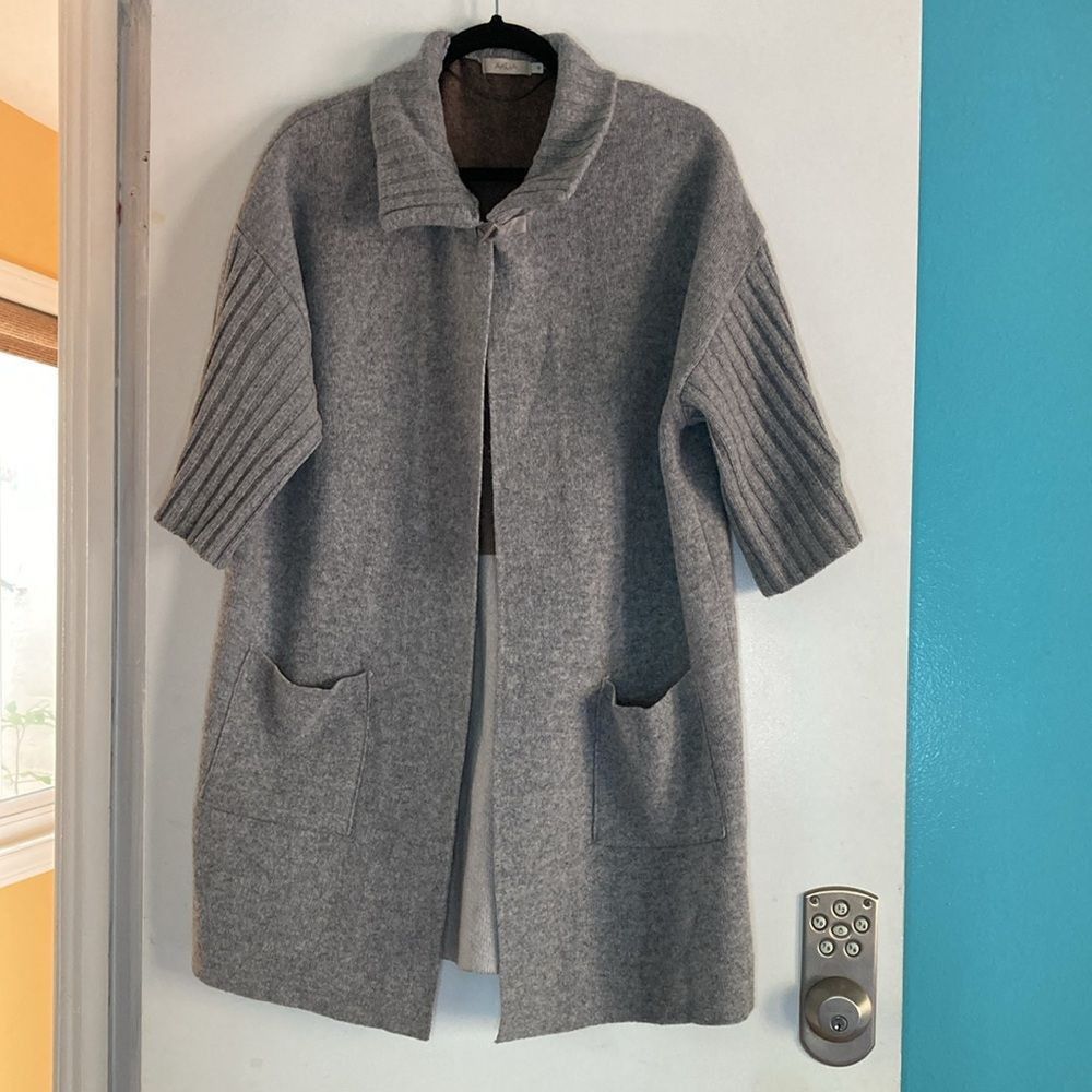 Other AIDA Womens Size M Gray Long Cardigan Sweater Wool Blend One Size M / US 6-8 / IT 42-44 - 10 Thumbnail
