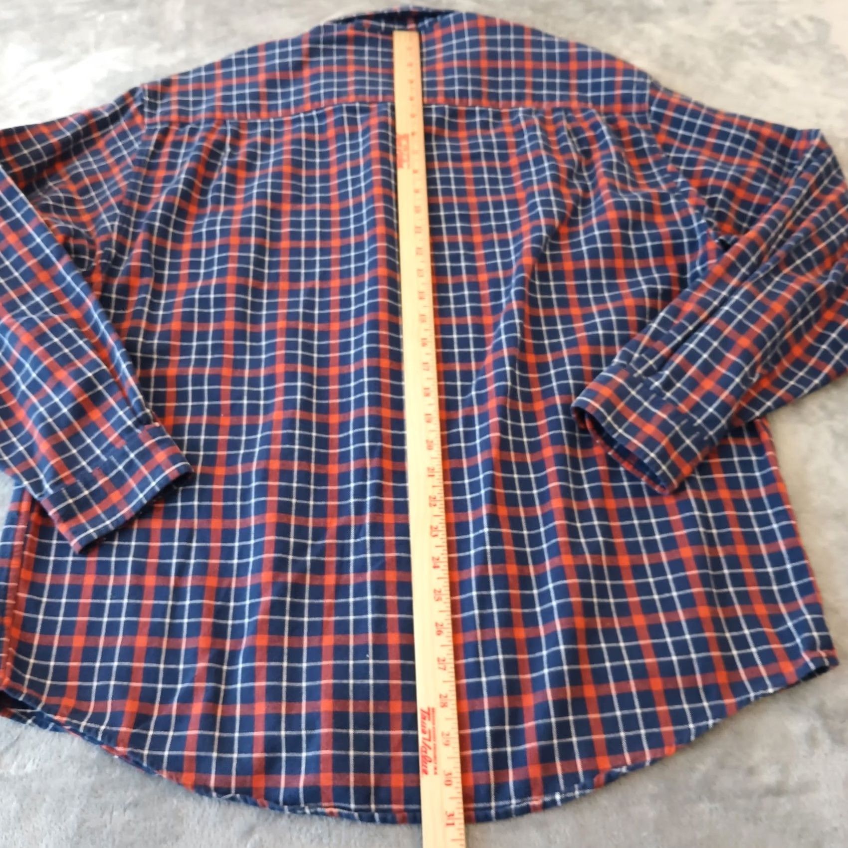 Eddie Bauer Eddie Bauer Mens Large Blue Orange Plaid Long Sleeve Button-Down Cotton Shirt Size US L / EU 52-54 / 3 - 6 Thumbnail