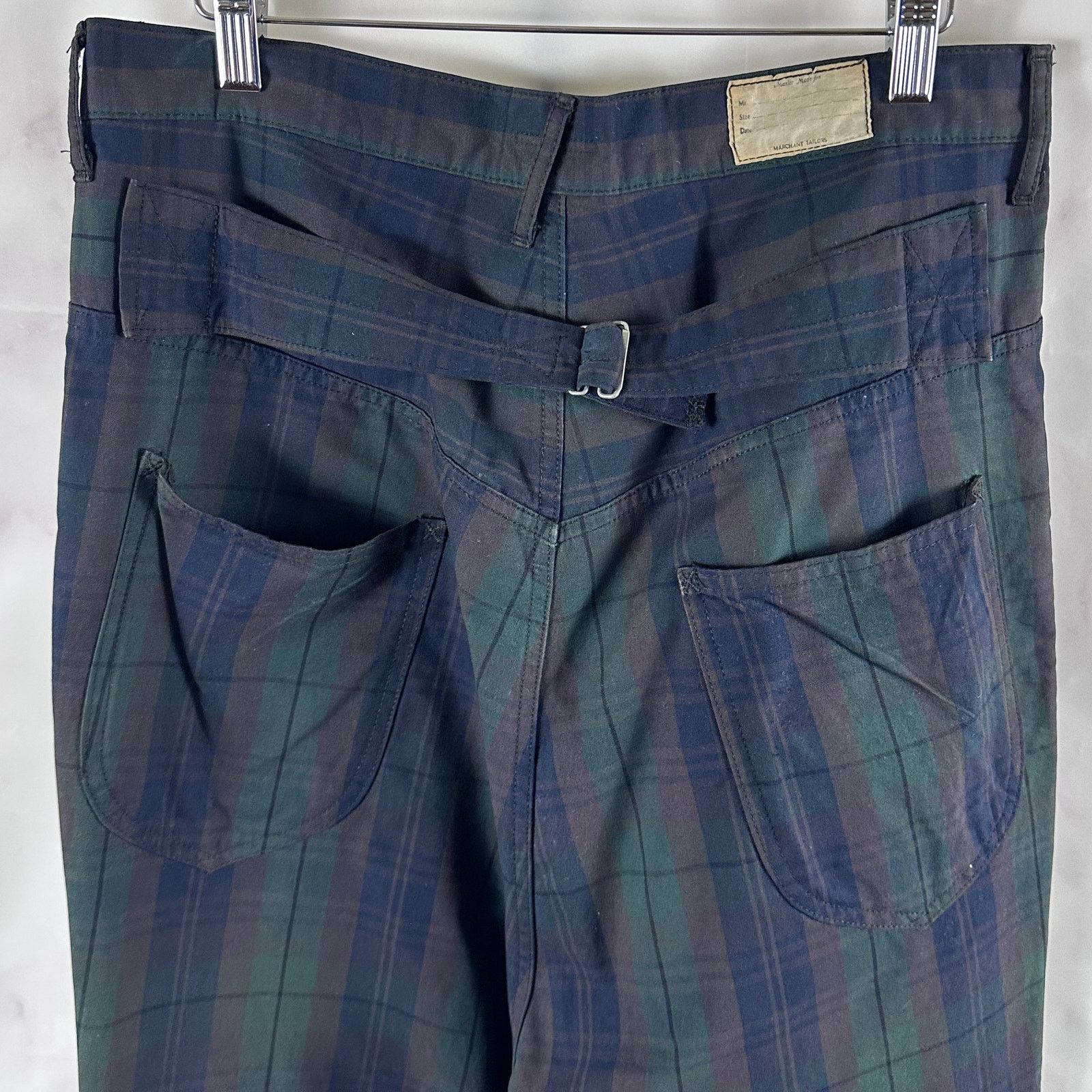 Kapital Green Plaid Buckle Back Pants Size US 33 - 12 Thumbnail
