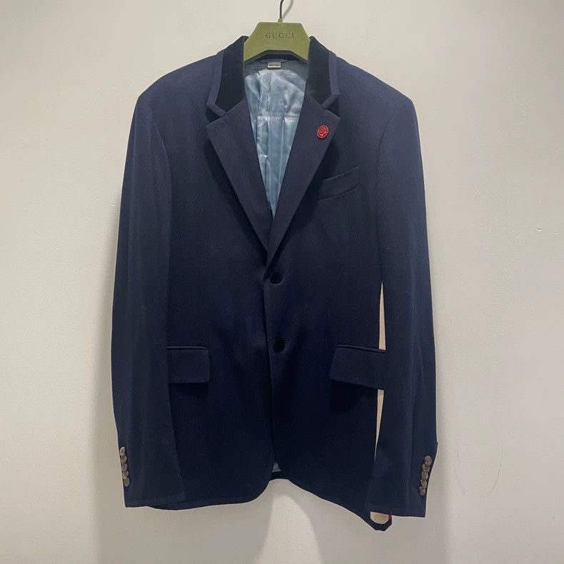 Gucci Gucci Navy blue logo striped suit 2501-Nextarrow Size 50R - 1 Thumbnail