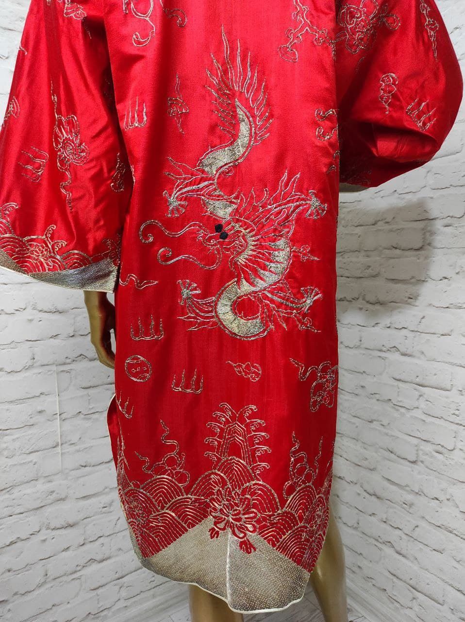 Vintage Antique Chinese Qing Silk Robe Silver Metal VTG 19th S-M Size M / US 6-8 / IT 42-44 - 8 Thumbnail