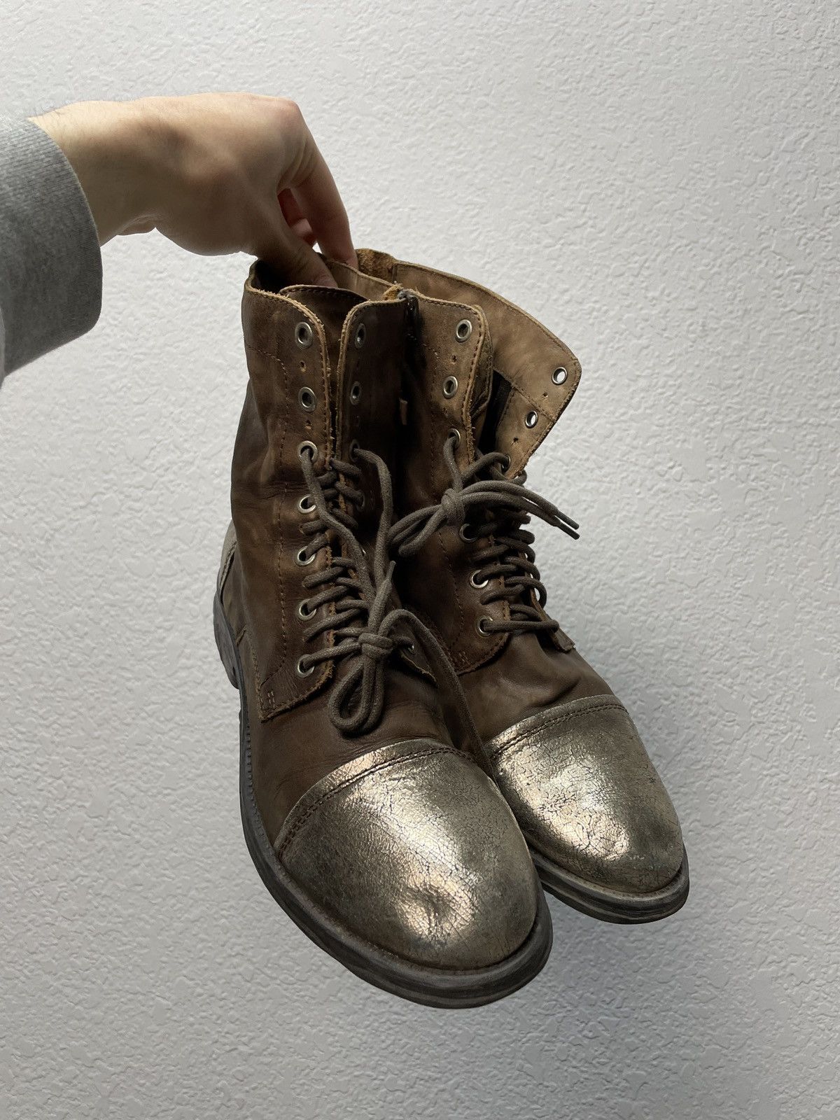 If Six Was Nine Vintage Italian AS 98 Rick Owens Style Leather Biker Boots Size US 8.5 / EU 41-42 - 10 Thumbnail