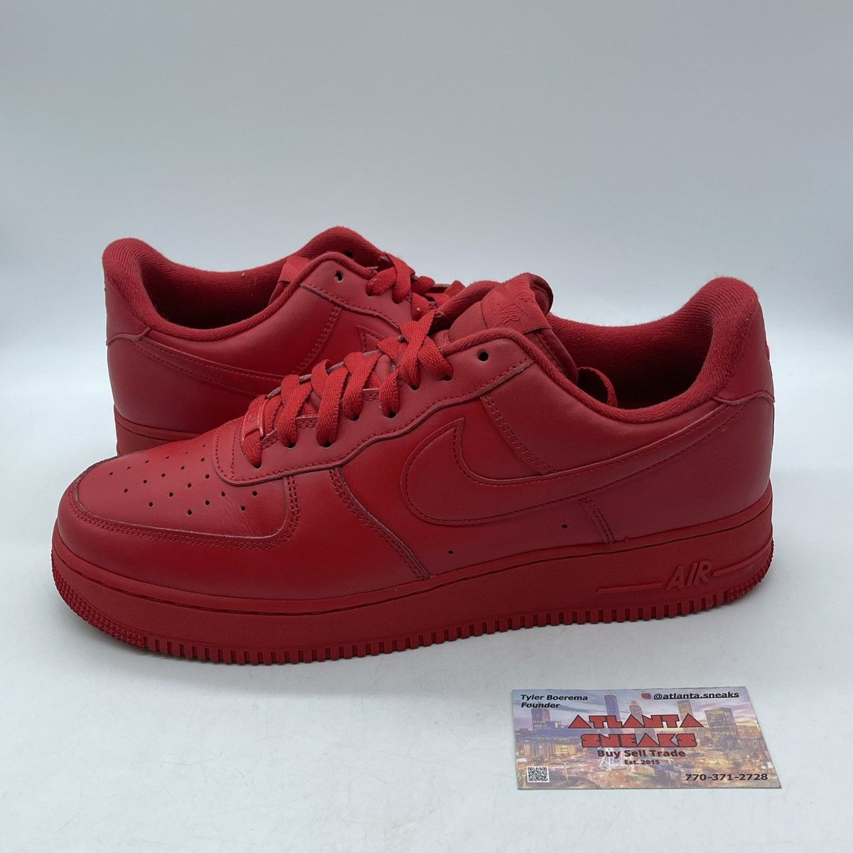 Nike Air Force 1 low triple red Size US 12 / EU 45 - 1 Thumbnail