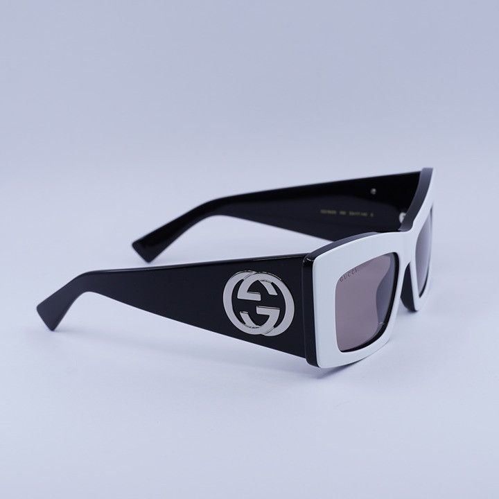 Gucci Gucci GG1842S 006 Sunglasses White/Black Square Frame, Brown Size ONE SIZE - 8 Thumbnail