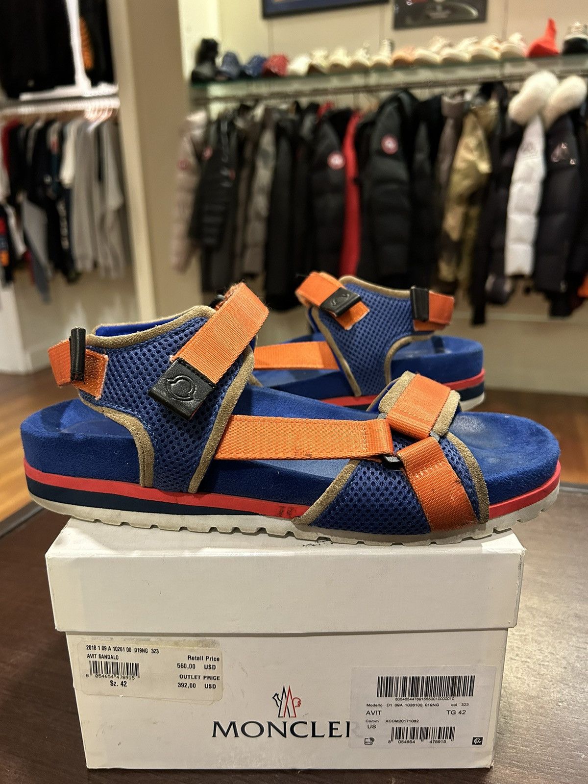 Moncler Moncler Avit Sandal Blue/Orange Size US 9 / EU 42 - 2 Thumbnail