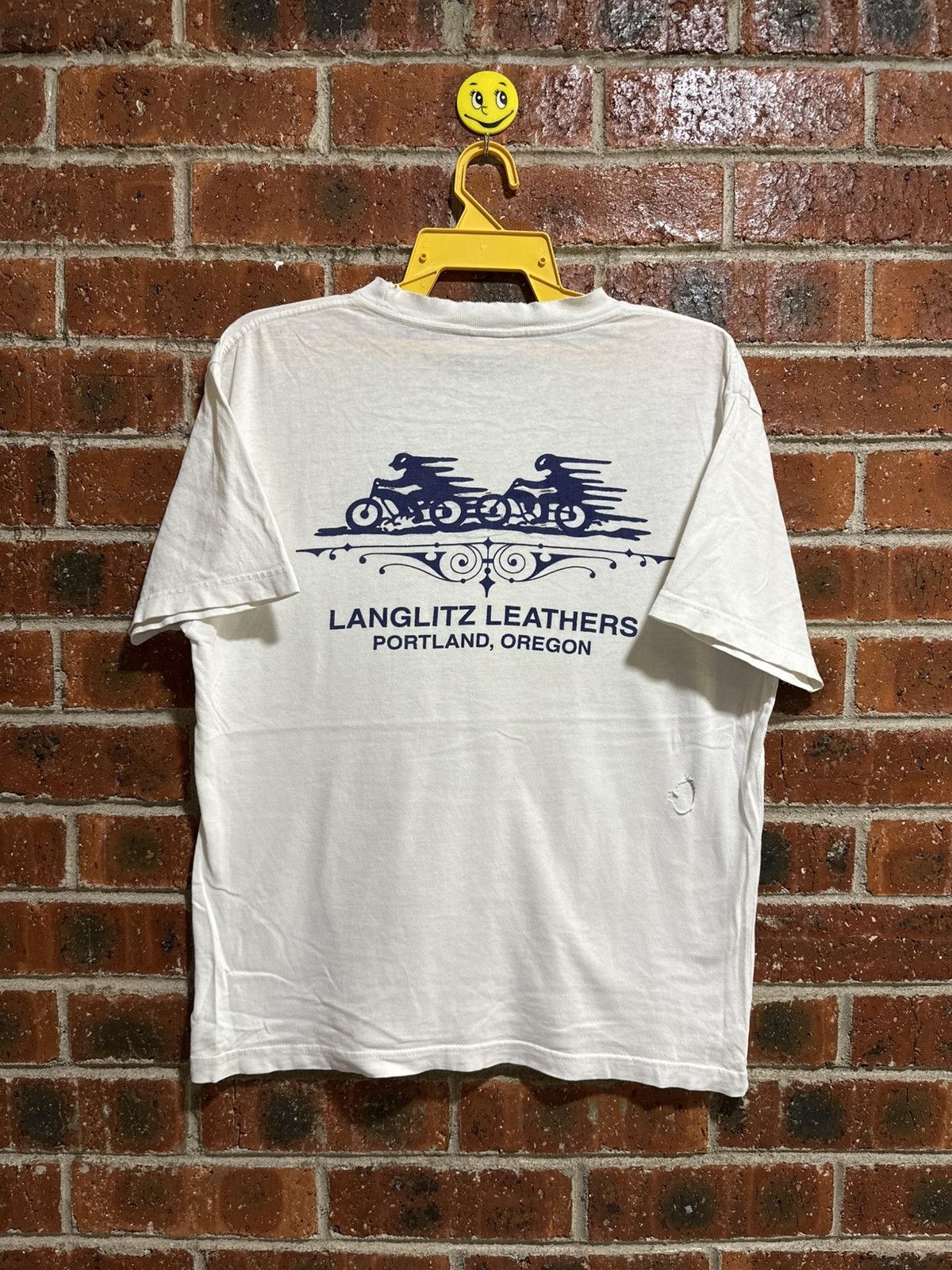 Vintage × West Coast Choppers Vintage Langlitz Leathers Distress Tee Size US M / EU 48-50 / 2 - 1 Thumbnail