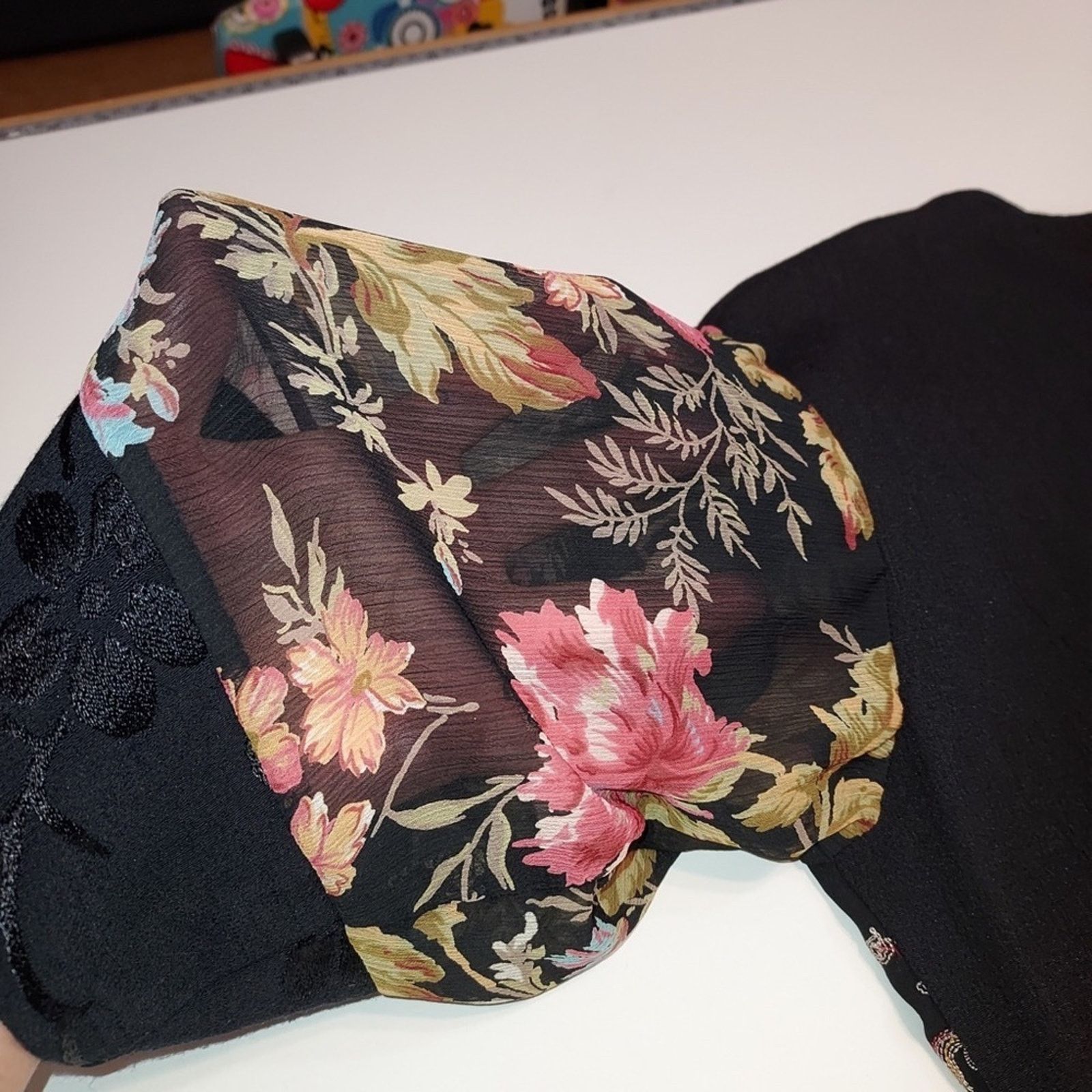 Other Vintage Spencer Alexis Floral Cheetah Silk Shirt Blouse Top Size M / US 6-8 / IT 42-44 - 11 Thumbnail