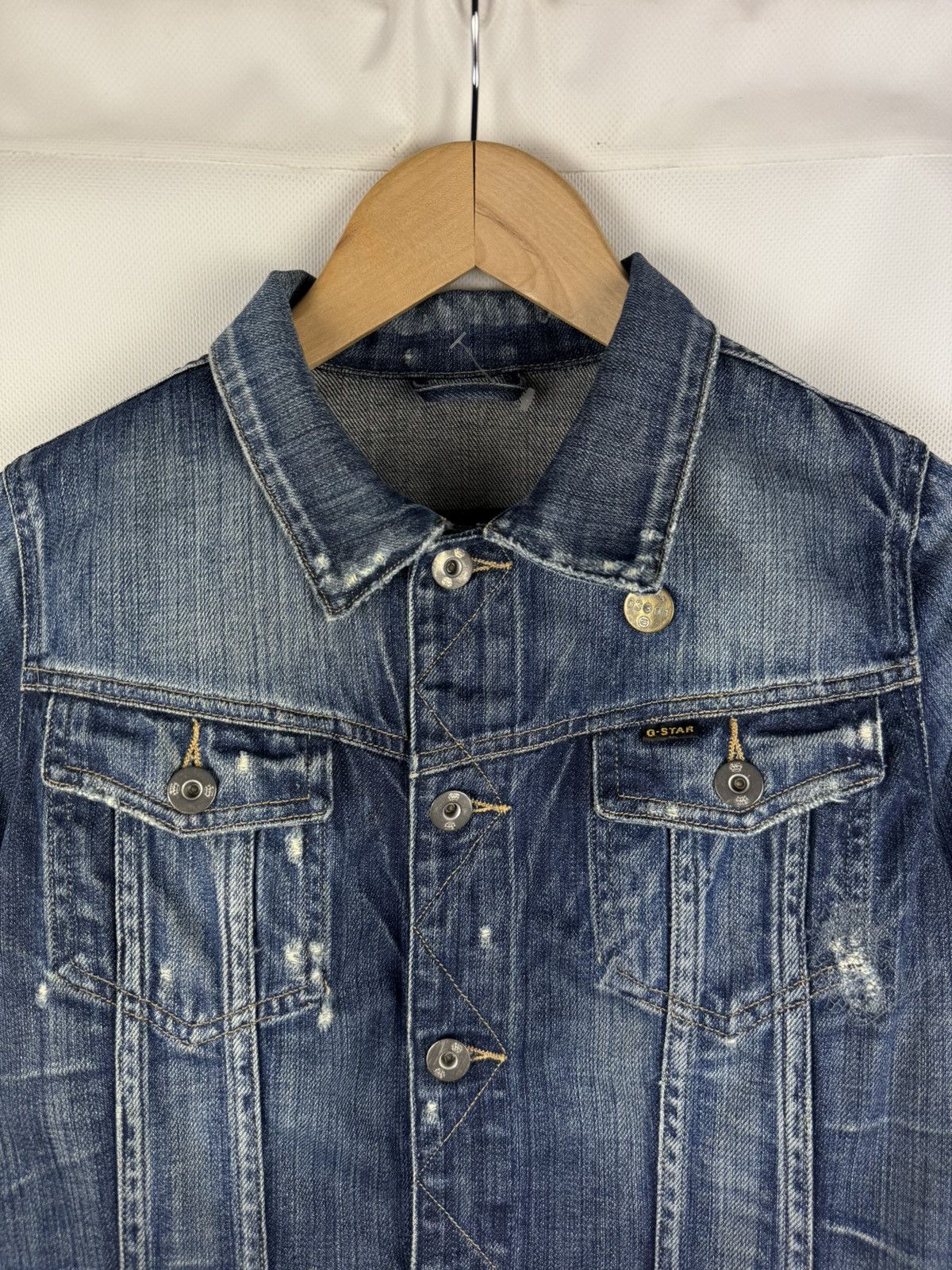 G-Star G Star Raw Ladie Slim Tailor Denim Distressed Trucker Jacket Size S / US 4 / IT 40 - 8 Thumbnail