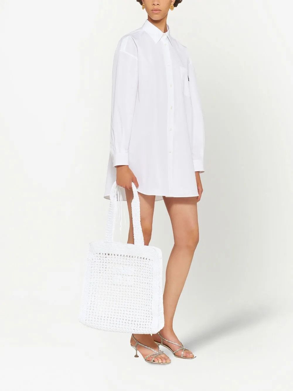 Miu Miu o1B3y1r0426 Size: OS / Crochet Logo-Appliqué Woven Tote Bag Size ONE SIZE - 2 Thumbnail