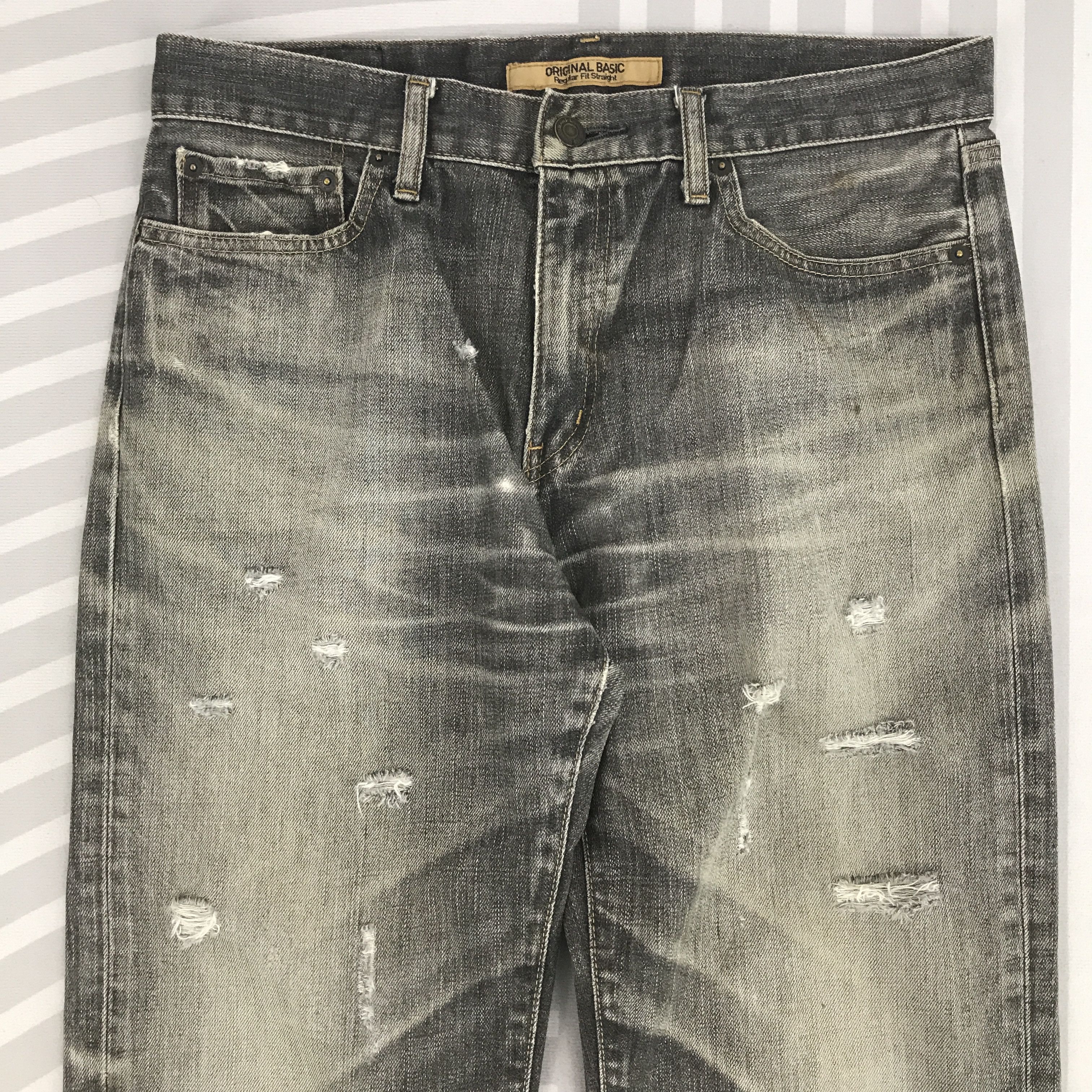 Uniqlo × Vintage Vintage Uniqlo Distressed Black denim jeans pants Size US 32 / EU 48 - 2 Thumbnail