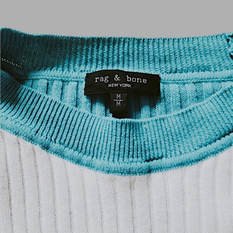 Rag & Bone Rag & Bone Blue/White Sweater | Size M Size M / US 6-8 / IT 42-44 - 3 Thumbnail