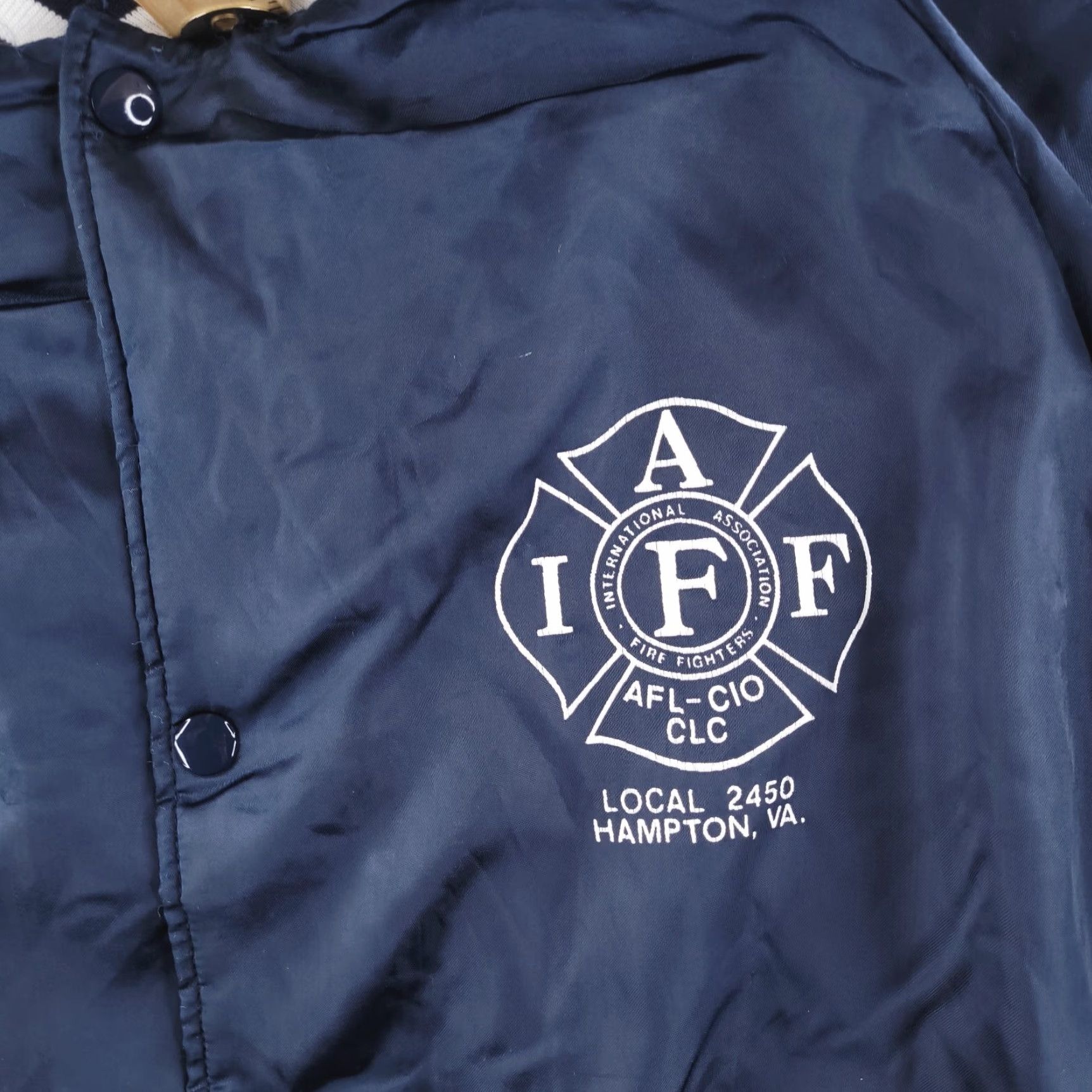 Dunbrooke VINTAGE Dunbrooke Jacket Mens XL Satin Navy Nylon Bomber Blue Firefighter Varsity Jacket Mens XL Size US XL / EU 56 / 4 - 2 Thumbnail