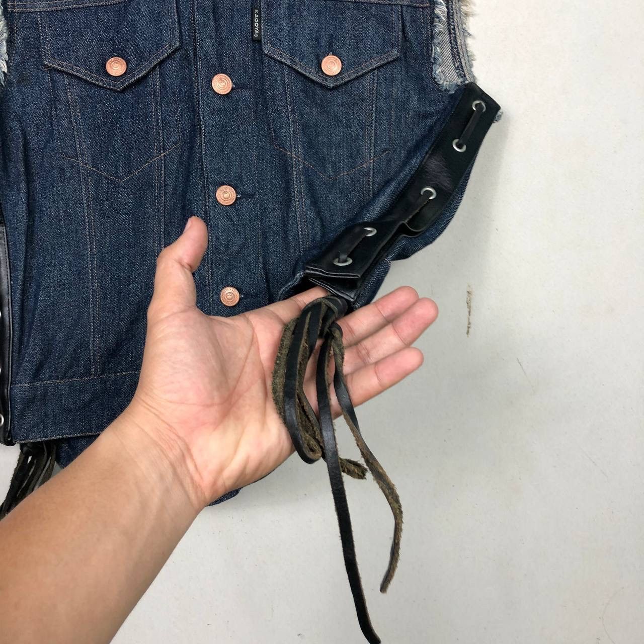 Kadoya Vintage KADOYA Japan Denim Bikers Vest Jacket Size US M / EU 48-50 / 2 - 6 Thumbnail