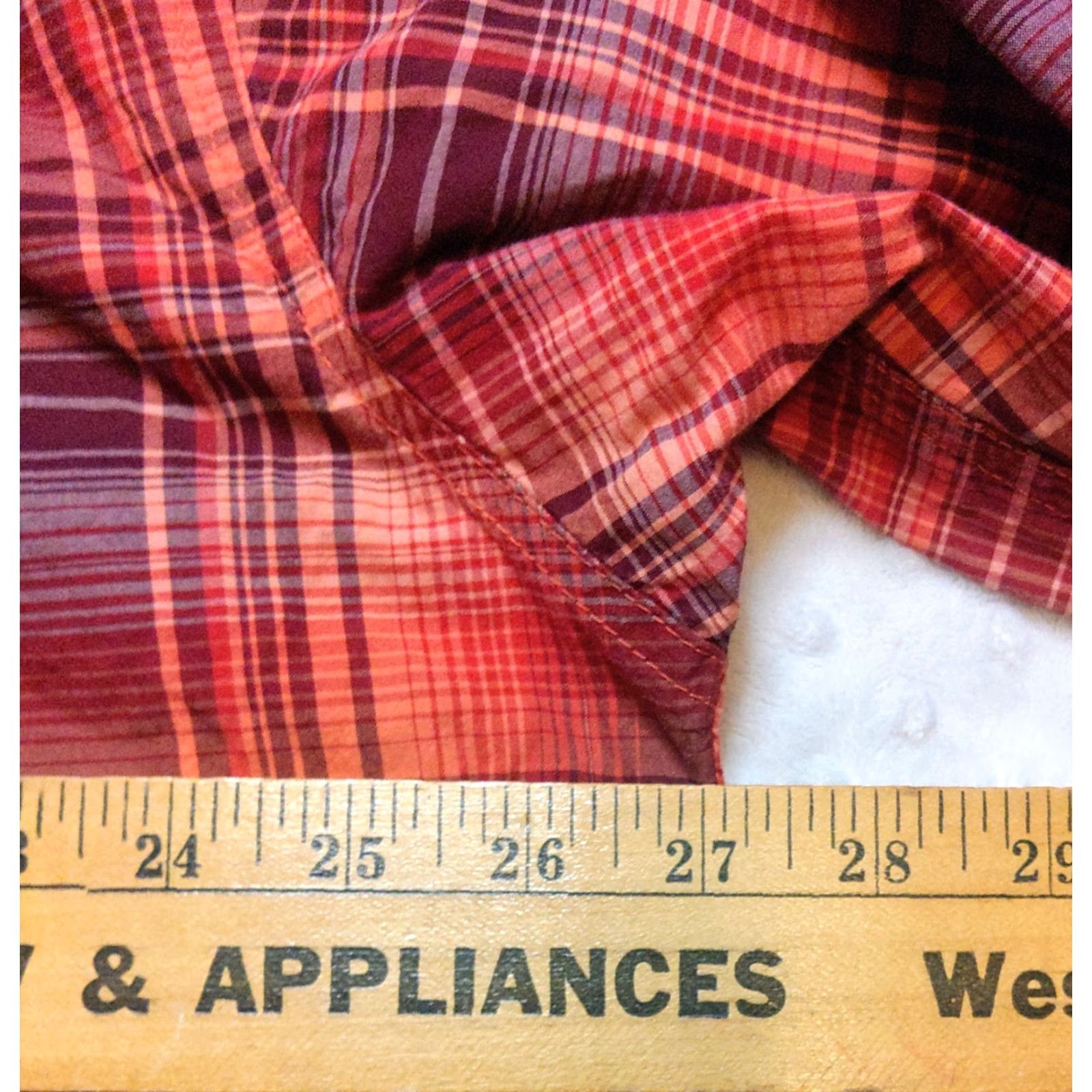 Vintage Cinch Button-Up Western Shirt 2XL Red Orange Check Long Sleeve Plaid Cotton Men's Shirt Size US XXL / EU 58 / 5 - 6 Thumbnail