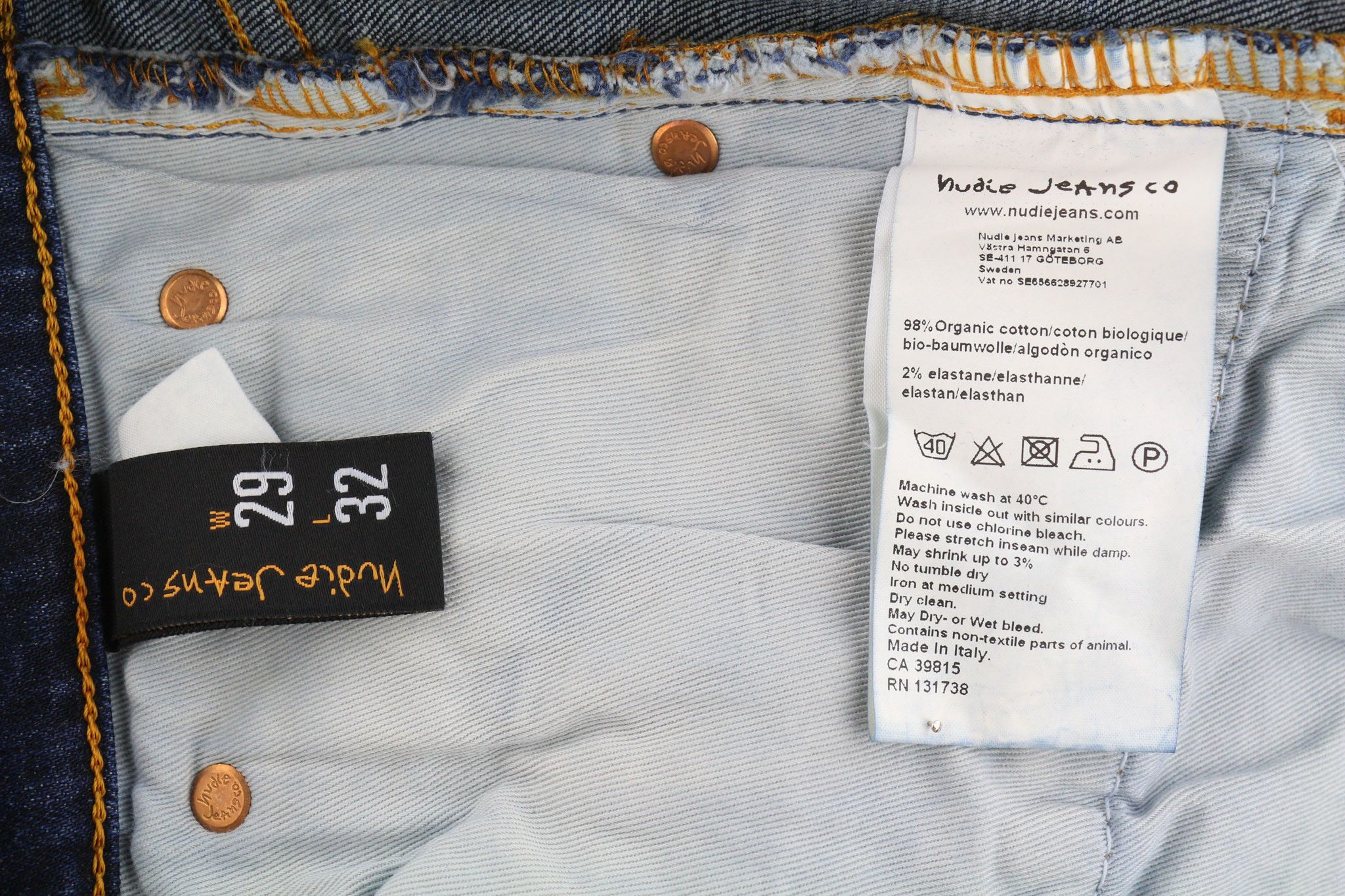 Nudie Jeans GRIM TIM W29/L32 Crosshatch Worn Organic Washed 81628 Size US 29 - 6 Thumbnail
