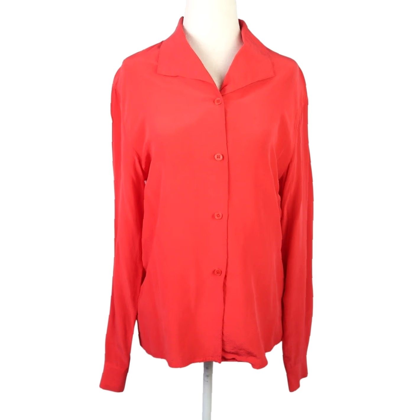 Vintage VINTAGE 90s Pacific Silk Red Button Down Blouse Top S Women's Silk Blouse Long Sleeve 90s Vintage Red Silk Button Down Blouse S Womens Size S / US 4 / IT 40 - 2 Thumbnail