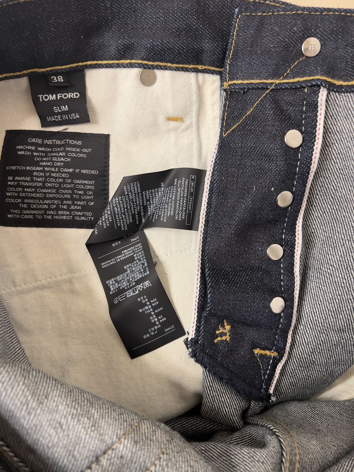 Tom Ford Vintage Tom Ford Selvedge Raw Straight-Leg Jeans 38x34 NWT Size US 38 / EU 54 - 11 Thumbnail