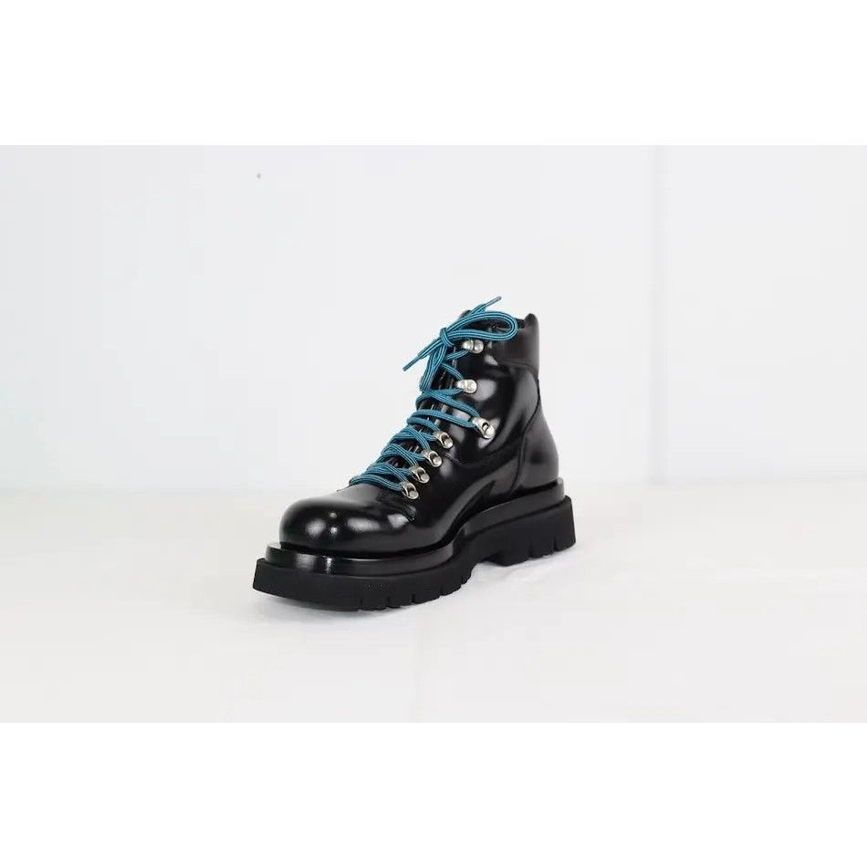 Bottega Veneta o1rshd1 Hiking Lug Gloss Vinyl Boots in Black Size US 6 / EU 39 - 11 Thumbnail