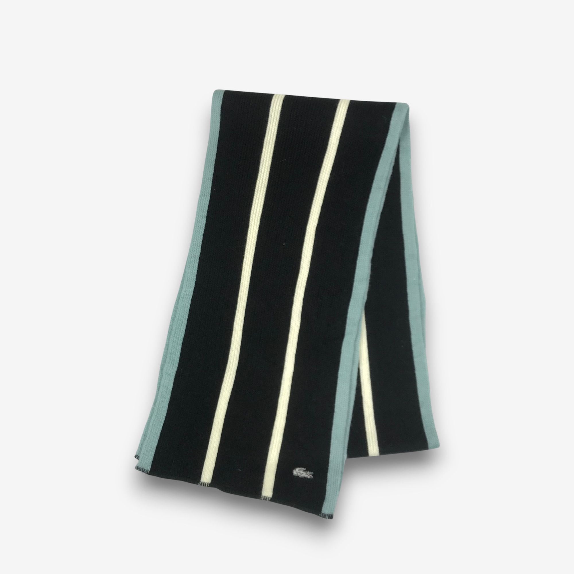Lacoste Vintage Lacoste Scarf Striped Knit Muffler Wool Scarves Size ONE SIZE - 3 Thumbnail