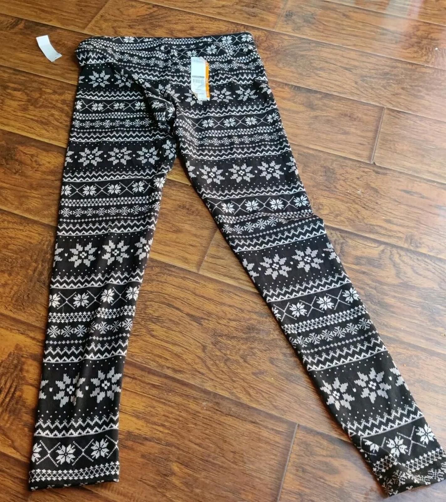 Other Time & Tru Womens M Medium Black & White Sweater Leggings No Size 32" / US 10 / IT 46 - 4 Thumbnail