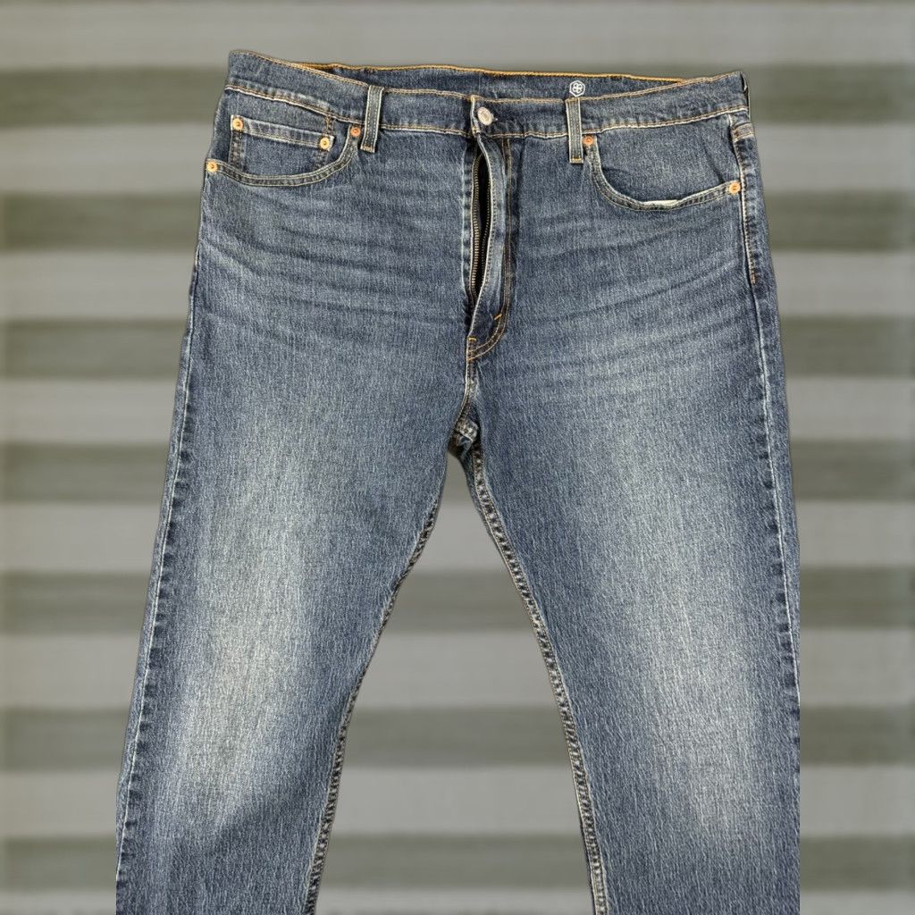 Levi's Levi's 512 Jeans Mens 40W 32L Blue Denim Straight Leg 5-Pocket Whisker Medium Wash City Streetwear Mens Size US 40 / EU 56 - 1 Thumbnail