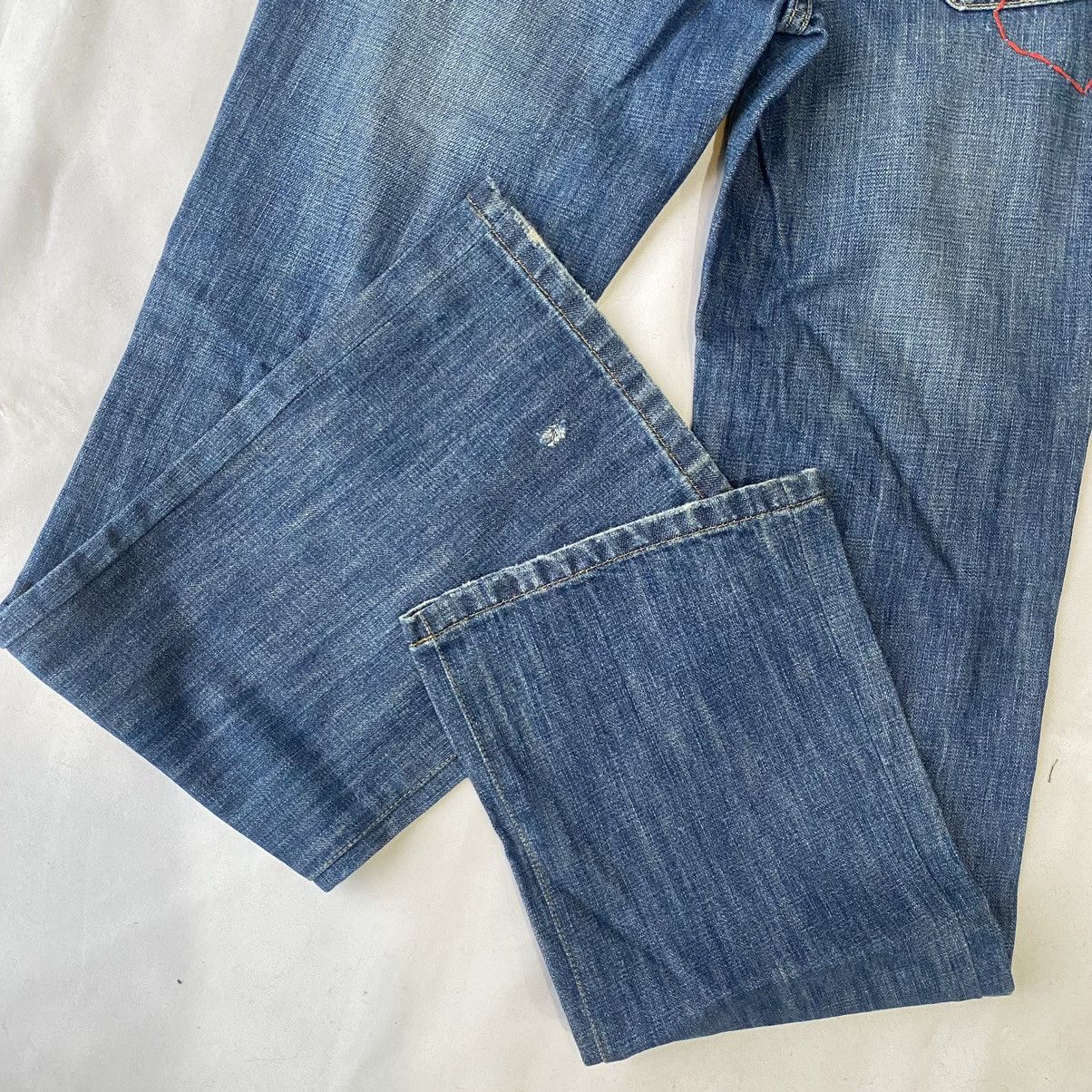 If Six Was Nine × Japanese Brand × Le Grande Bleu (L.G.B.) Jambangee Distressed Patchwork Denim Flared Y2K Grunge Style Size US 28 / EU 44 - 10 Thumbnail