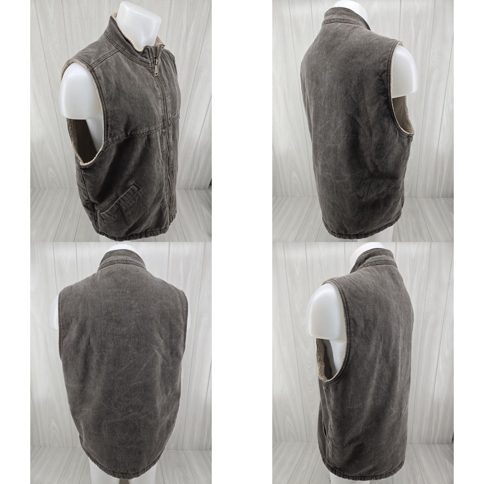 Vintage VINTAGE Wolverine Men's Large Brown Fleece Lined Canvas Work Vest Size US L / EU 52-54 / 3 - 8 Thumbnail