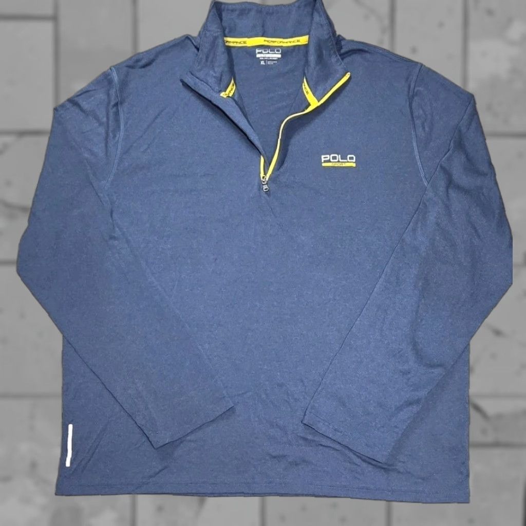 Polo Ralph Lauren Ralph Lauren Polo Sport Pullover 1/4 Zip XL Blue - Men - Mock Neck - 90s Sports Logo Embroidered Performance Activewear Shirt Size US XL / EU 56 / 4 - 1 Thumbnail