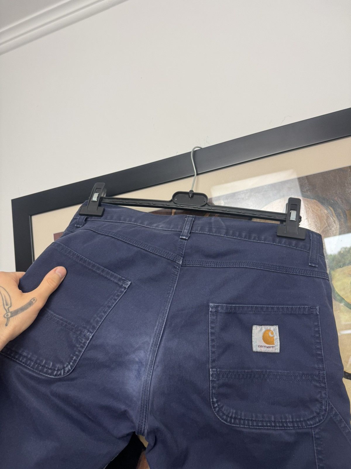 Carhartt Vintage Y2k Carhartt Fort Pant Washed Navy Rare Work Hype Size US 31 - 3 Thumbnail