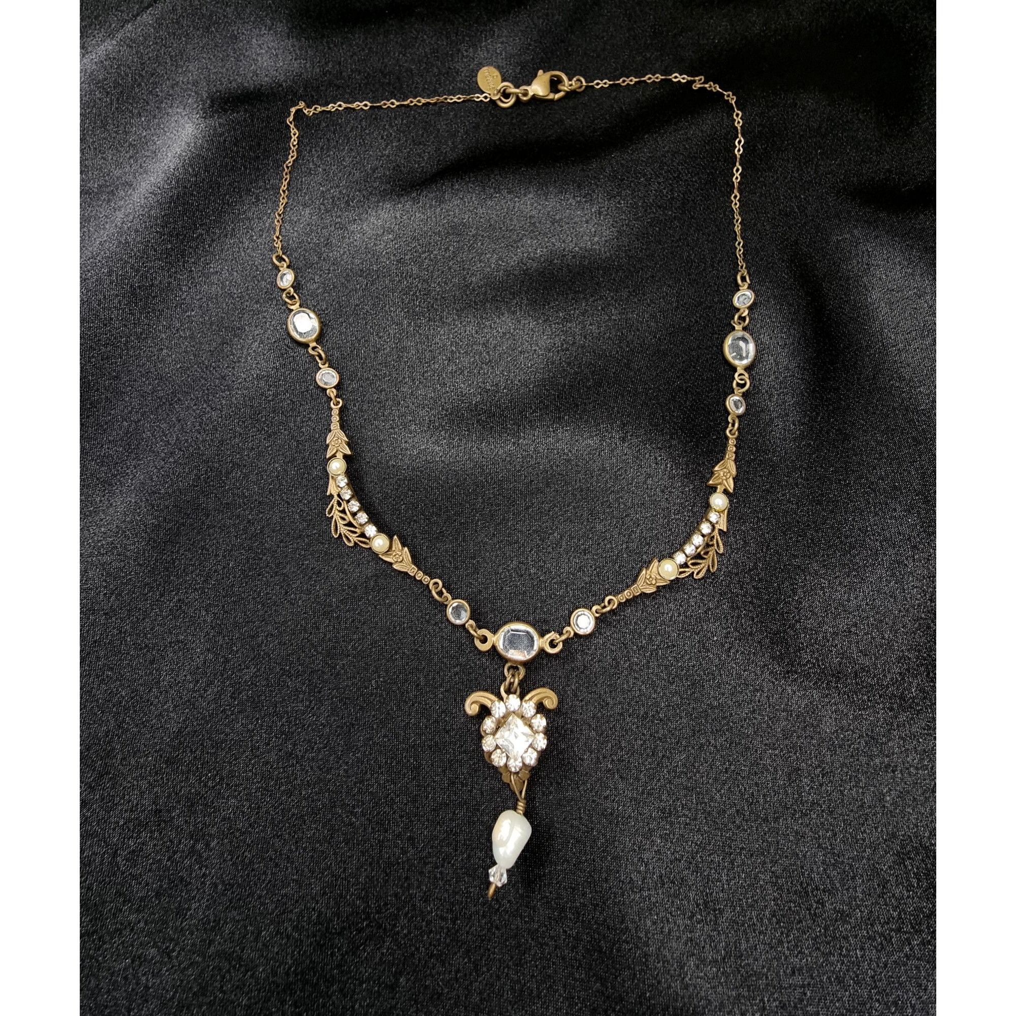Vintage Rare Find SORRELLI Gold-Tone Necklace W/ Crystal Accents Size ONE SIZE - 4 Thumbnail