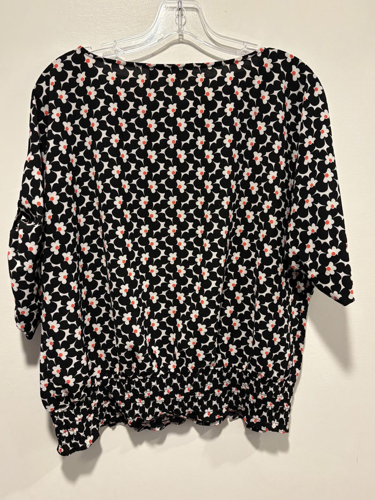 Michael Kors Michael Kors Black Floral Puff Sleeve Blouse Large Size L / US 10 / IT 46 - 5 Thumbnail