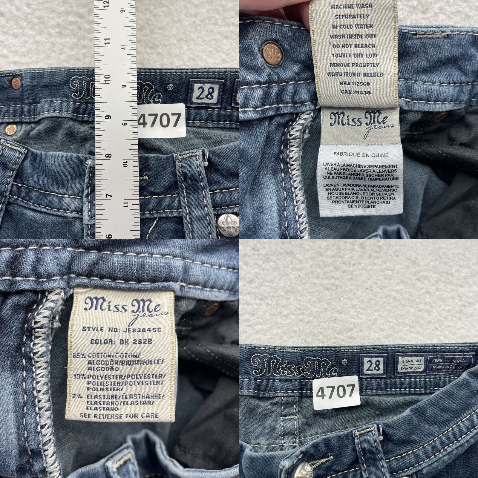 Miss Me Miss Me Jeans Skinny Crop 30x25 Whiskered Blue Soft Touch Stretch Capri Jeans Shoes? Size 30" / US 8 / IT 44 - 8 Thumbnail